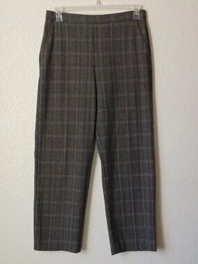 Sag Harbor Stretch Brown Glen Plaid Pull On Trousers Dress Pants, Womens Size 10